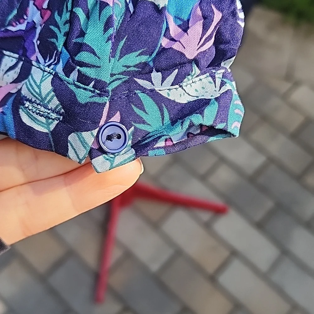 Floral Blue and Purple Women's Dress - Picture 4 of 9